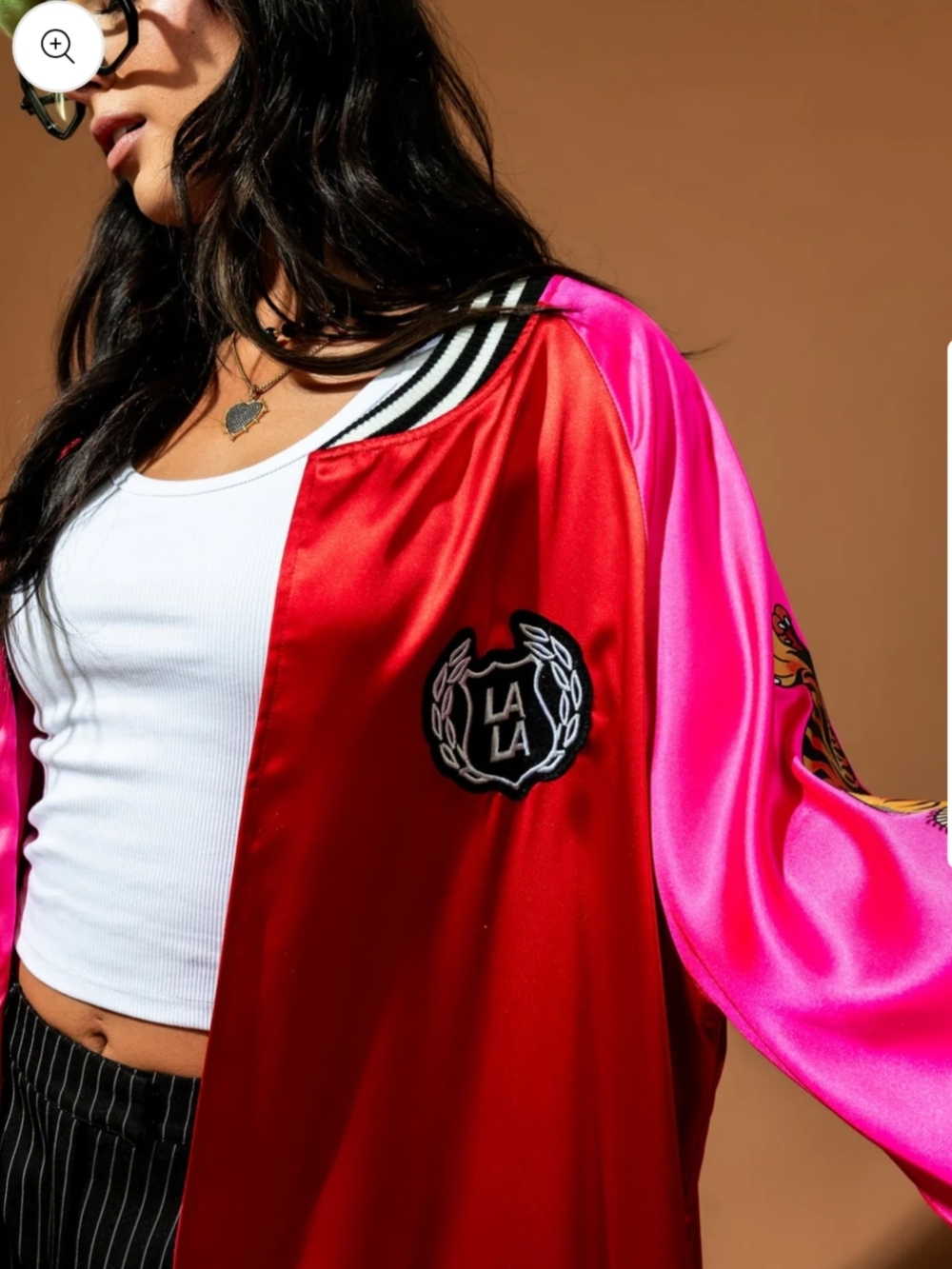LaLa, Kimono Bold Bomber Coat - The World Is Yours - Picture 2 of 9